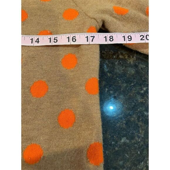 Gap Women's M Orange Polka Dot Pullover Sweater Long Sleeve Crew Neck - Picture 8 of 9